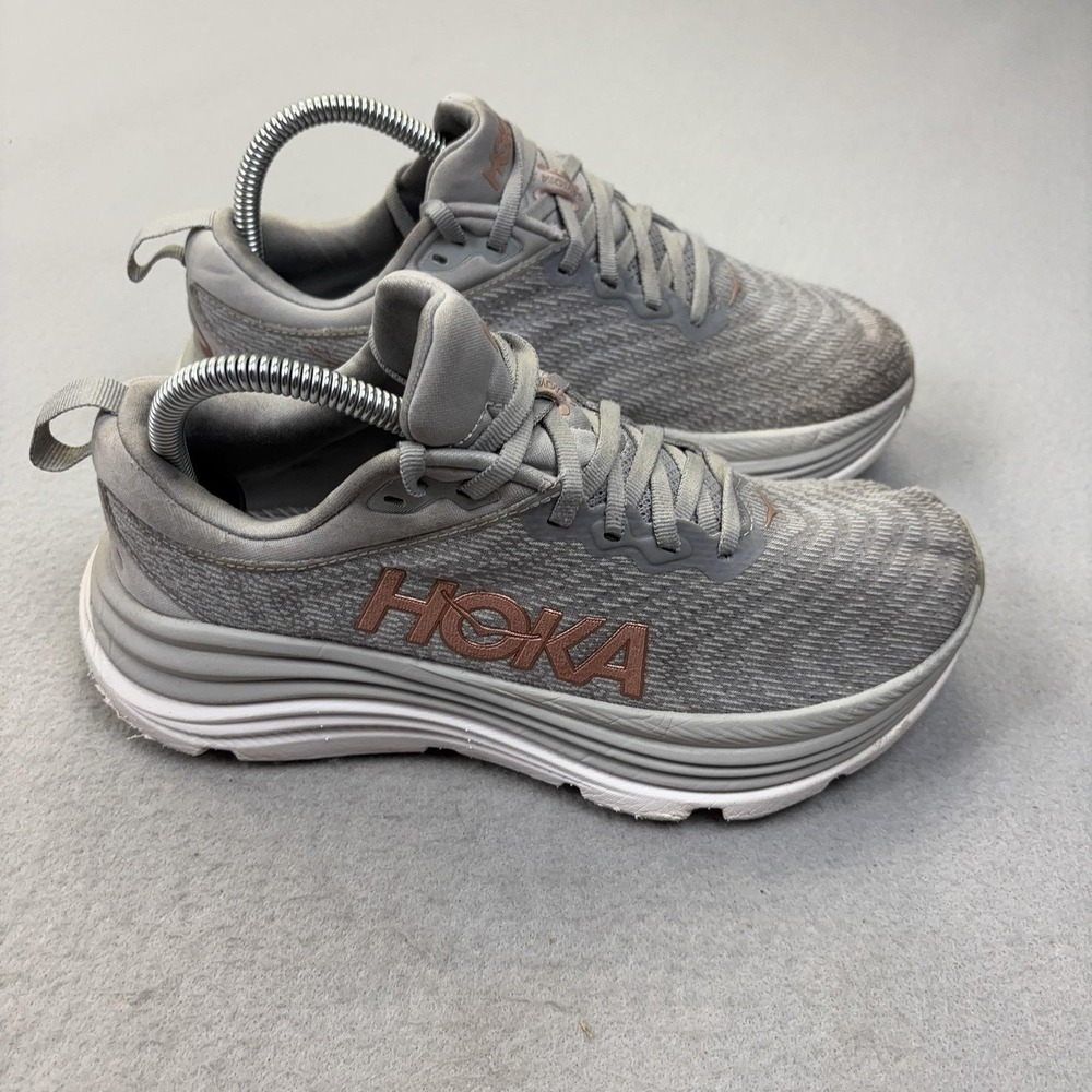 Hoka One One Gaviota 5 Shoes Womens Size 7 Gray Mesh Running Sneakers 1134235